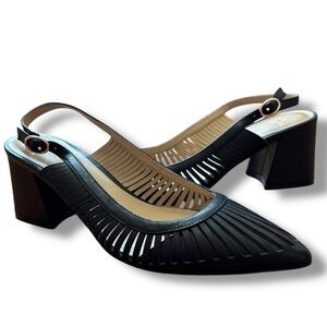 Marc Fisher Black "Zabie" Slingback Shoes - Size 6M